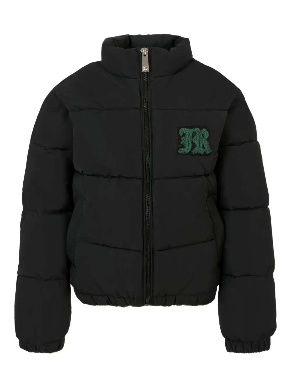 John Richmond Junior logo-patch puffer jacket Zwart