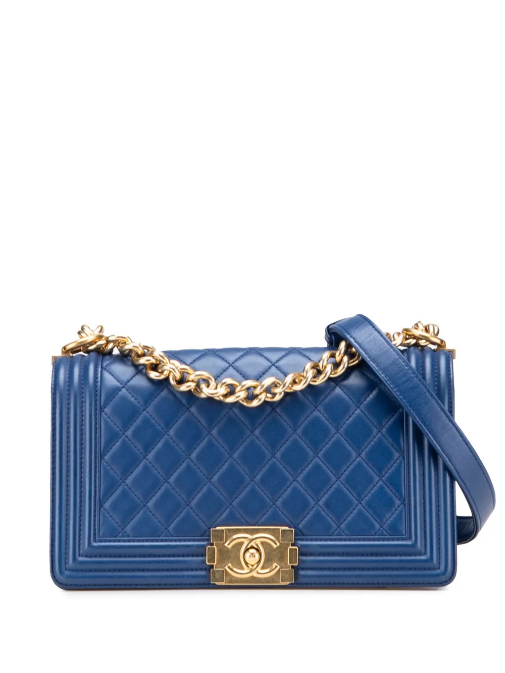 CHANEL Pre-Owned 2016-2017 Old Medium Quilted Lambskin Boy Flap CHANEL Pre-Owned 2016-2017 Old Medium Quilted Lambskin Boy Flap