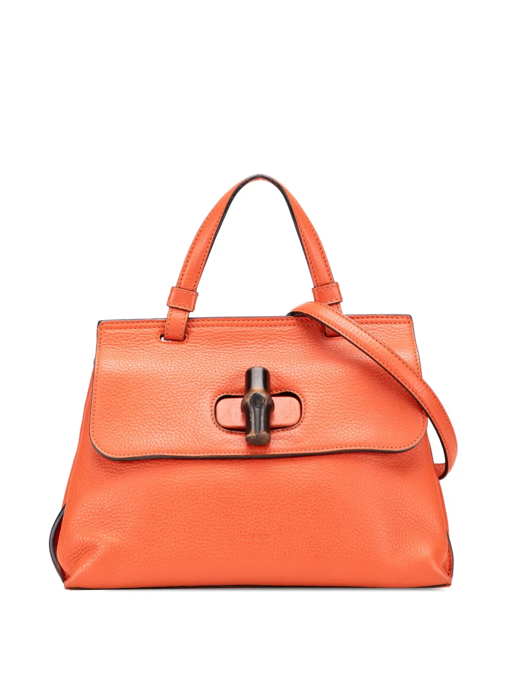 Gucci Pre-Owned 2000-2015 スモール レザー バンブー デイリー サッチェルバッグ - オレンジ Gucci Pre-Owned 2000-2015 スモール レザー バンブー デイリー サッチェルバッグ - オレンジ