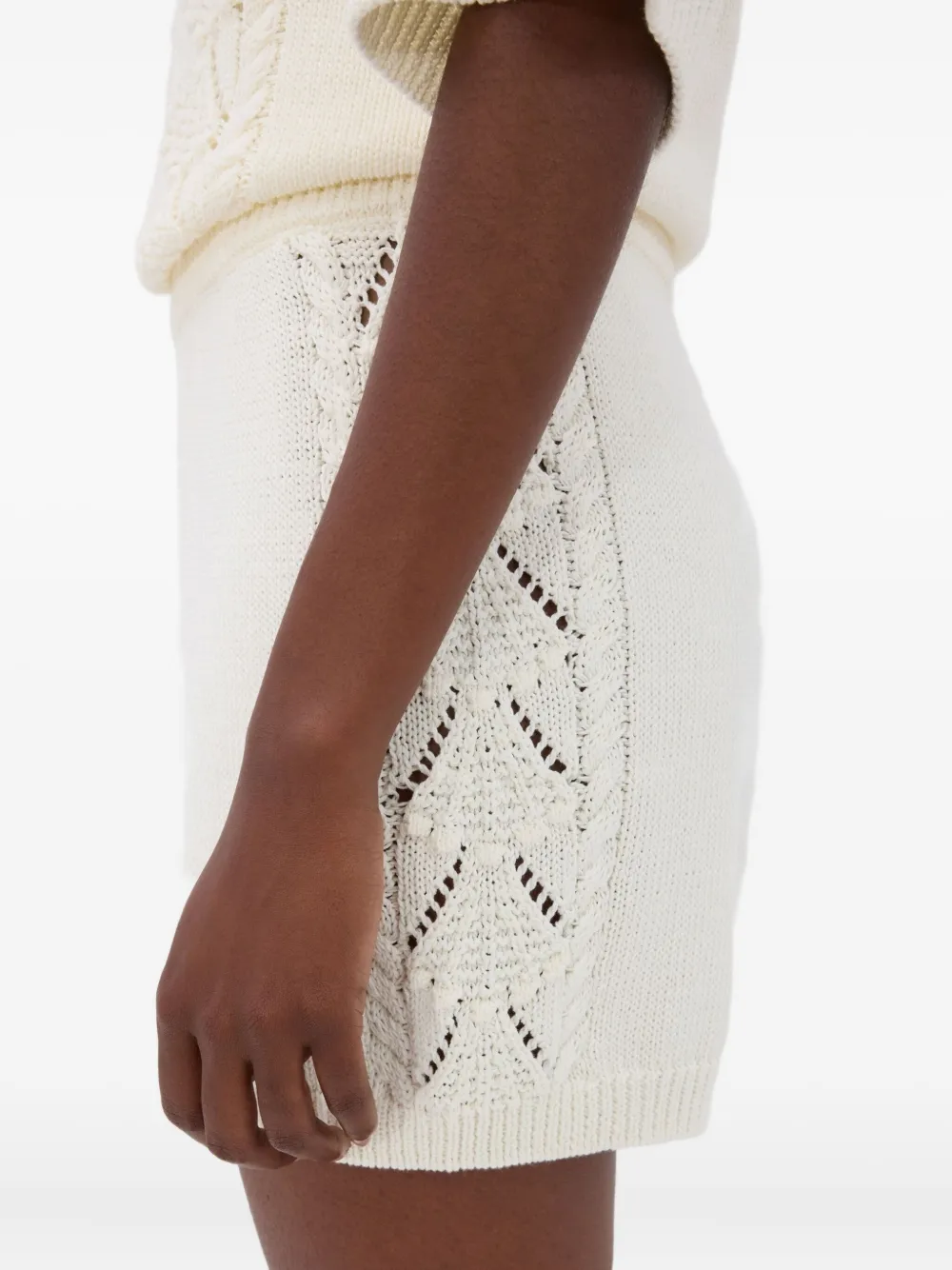 LouLou de Saison Andel crochet-detail shorts Wit