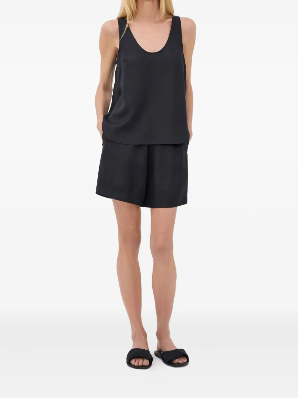 LouLou de Saison Arl shorts met elastische tailleband en zijzak Zwart