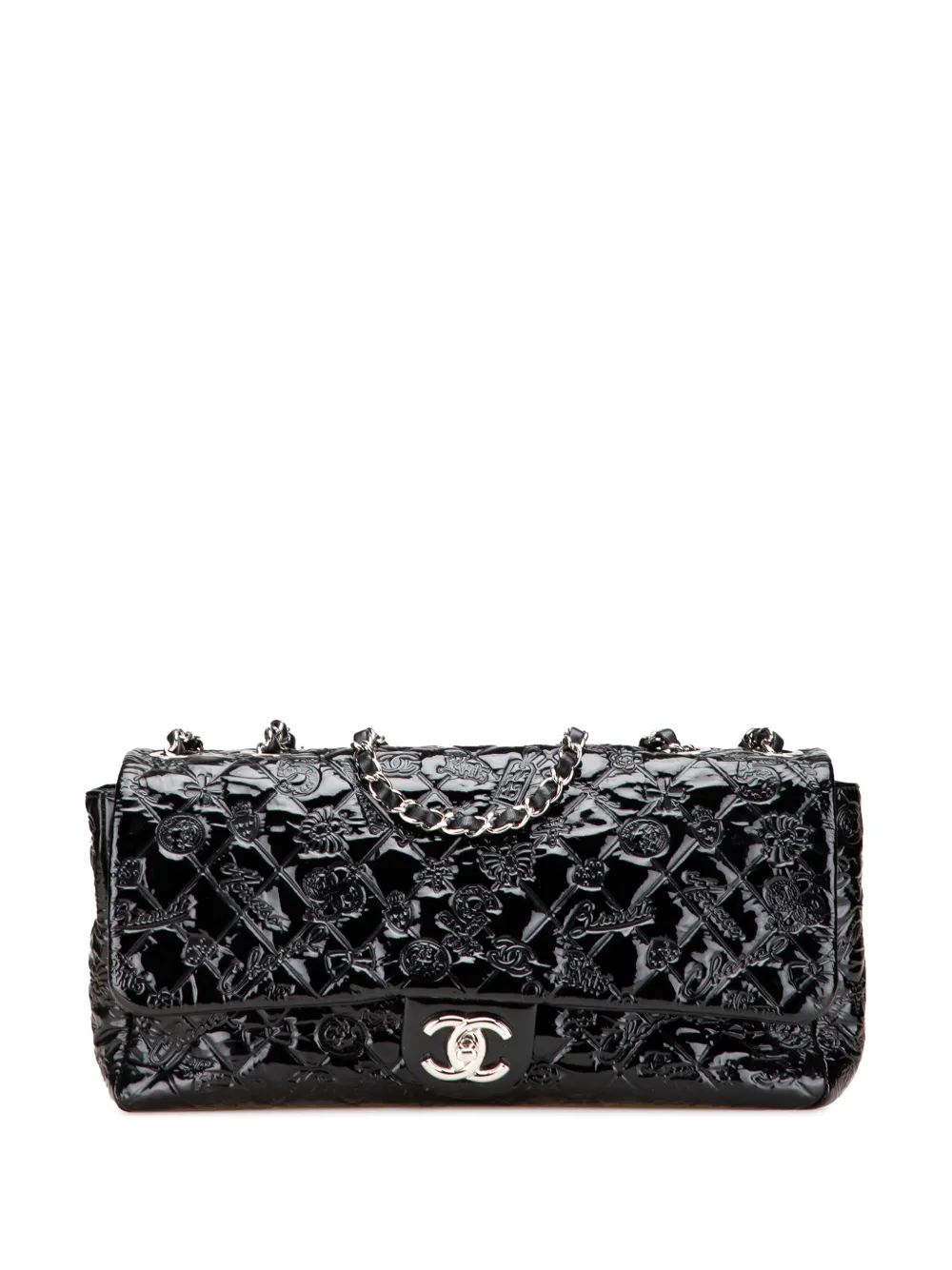 CHANEL Pre-Owned 2010-2011 ジャンボ ラッキーシンボル フラップ ショルダーバッグ - ブラック CHANEL Pre-Owned 2010-2011 ジャンボ ラッキーシンボル フラップ ショルダーバッグ - ブラック