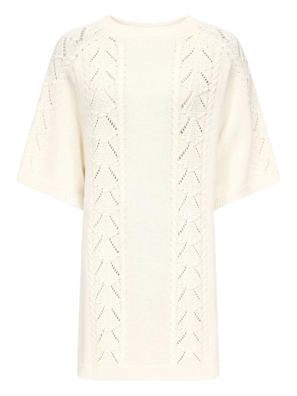 LouLou de Saison Arman cable-knit mini dress | White | Image 1