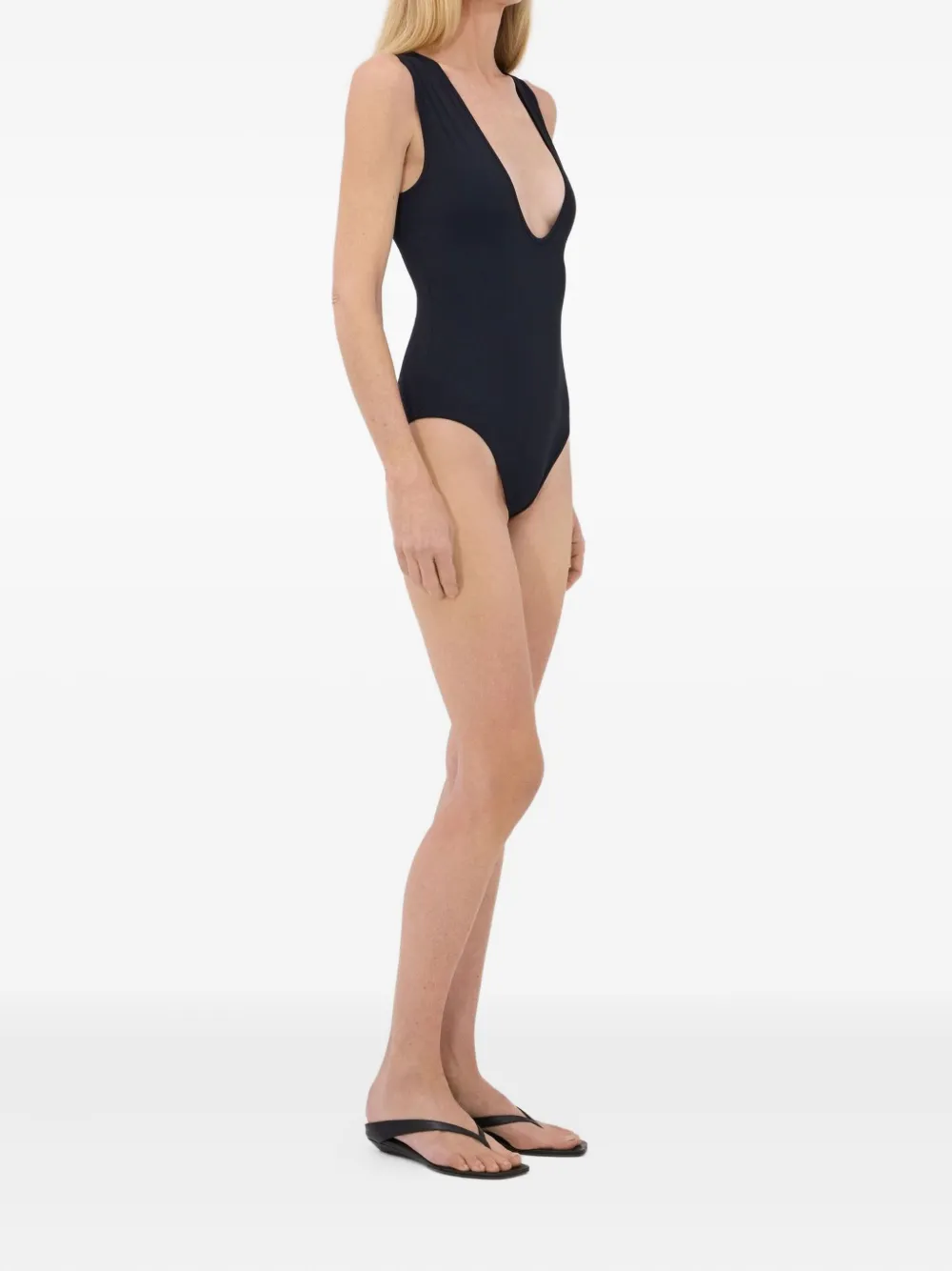 Loulou De Saison Gianna Scoop-neck Swimsuit In Black