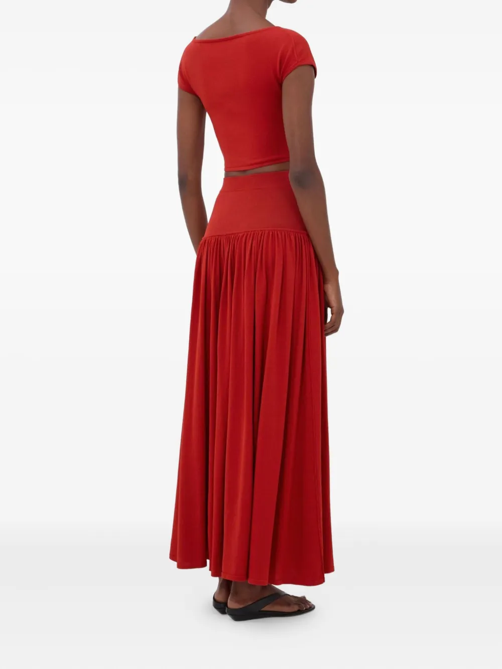 LouLou de Saison Romy gesmockte jersey rok Rood