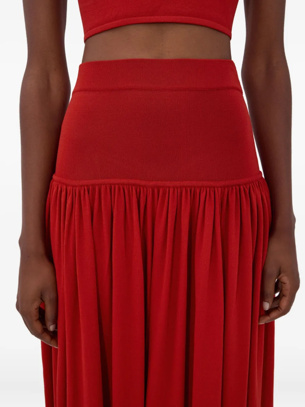 LouLou de Saison Romy gesmockte jersey rok Rood