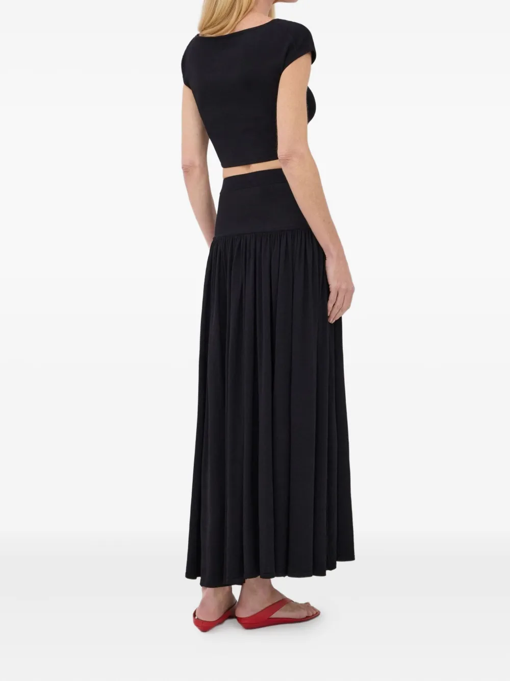 LouLou de Saison Romy gesmockte maxi-rok Zwart