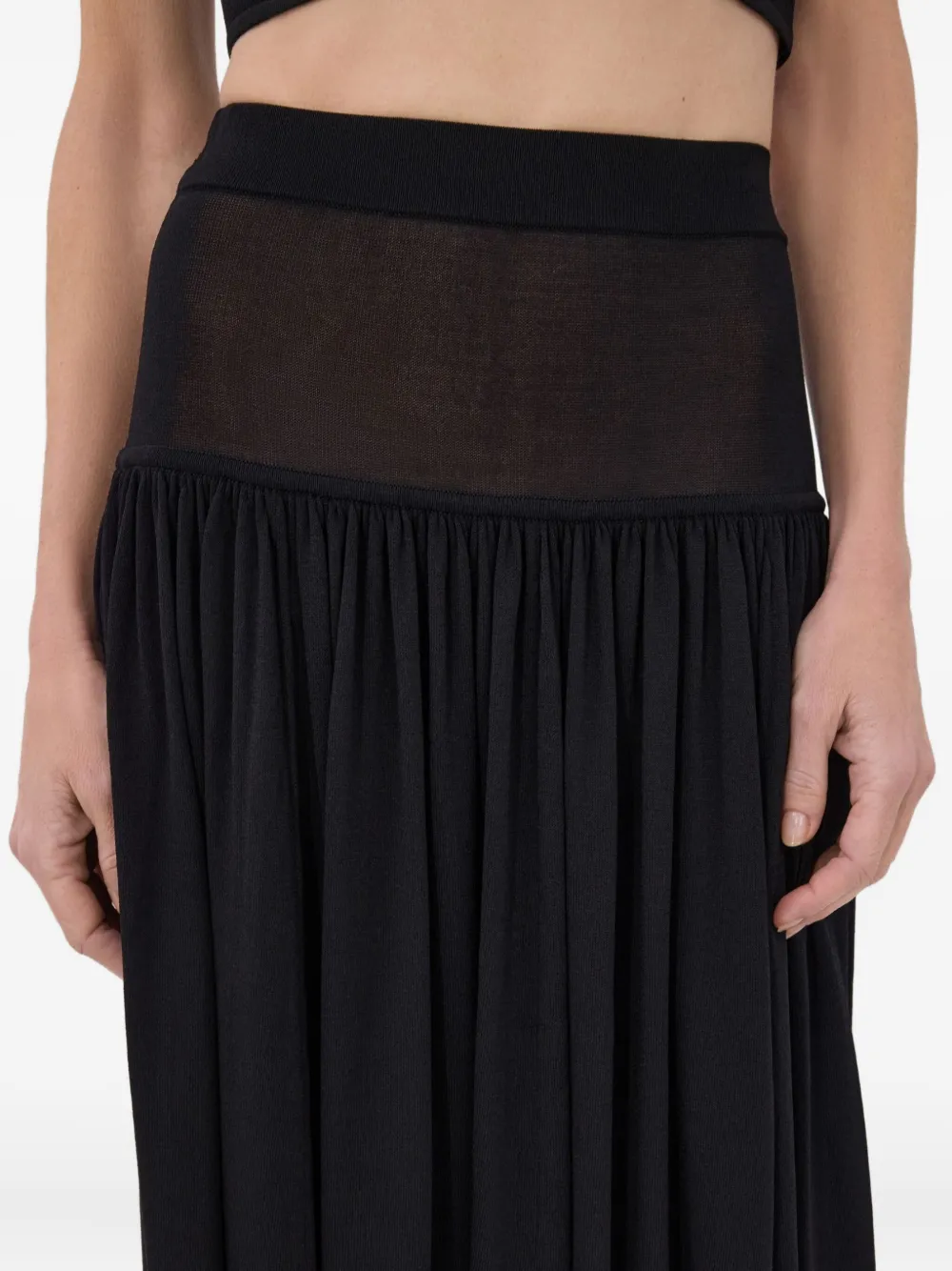 LouLou de Saison Romy gesmockte maxi-rok Zwart