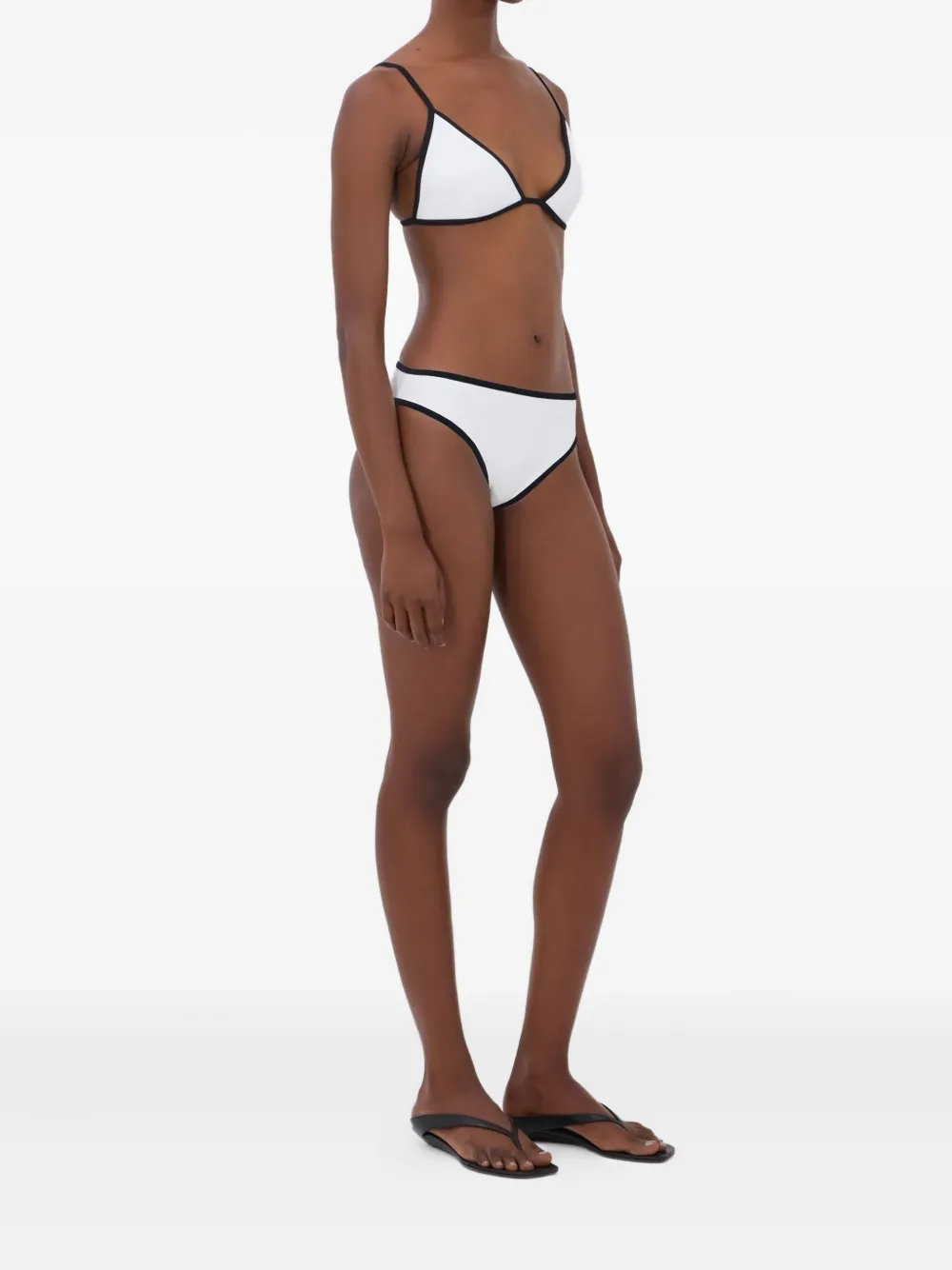 Loulou De Saison Contrast-trim Bikini Bottom In White