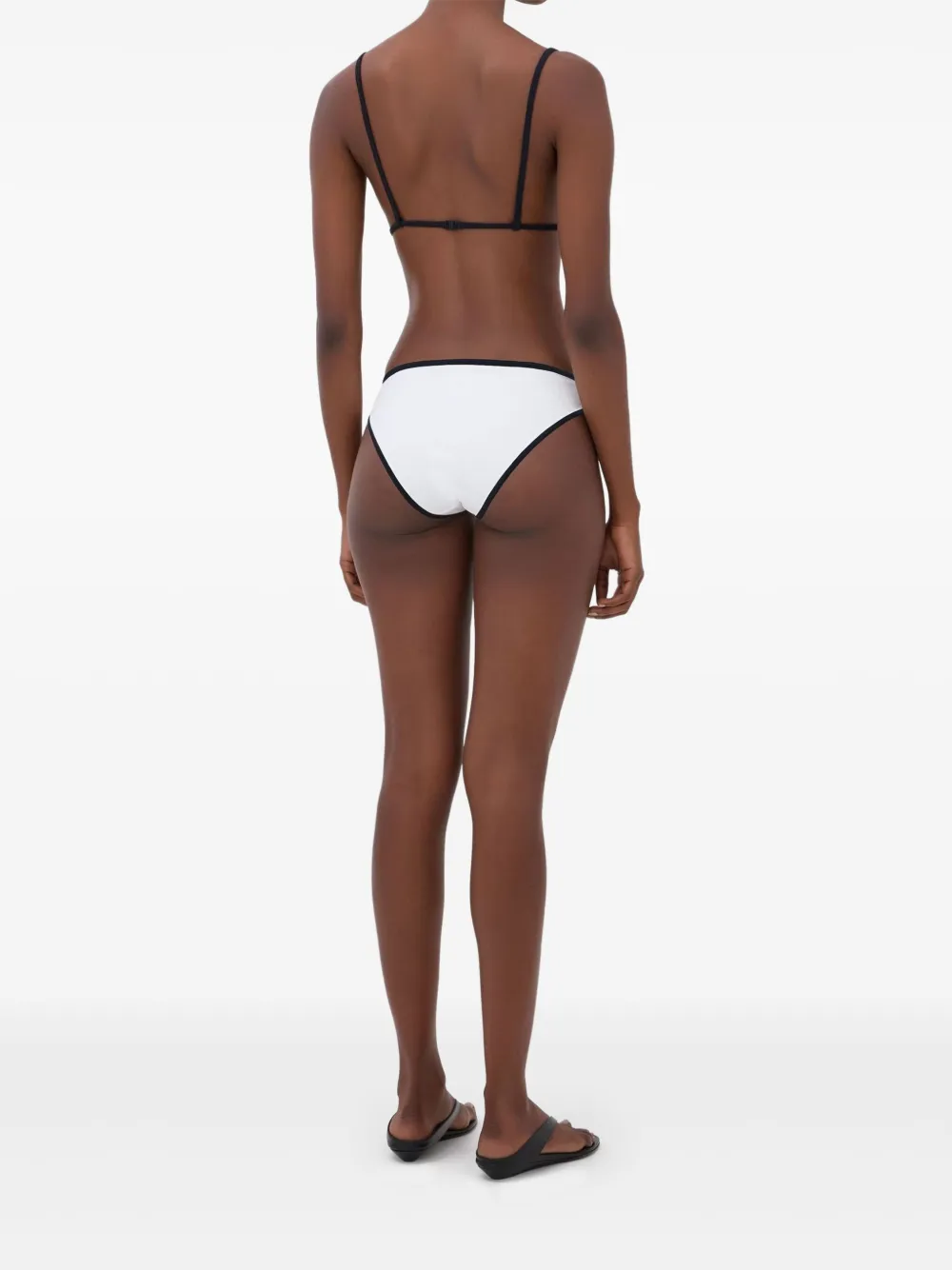 Loulou De Saison Contrast-trim Bikini Bottom In White