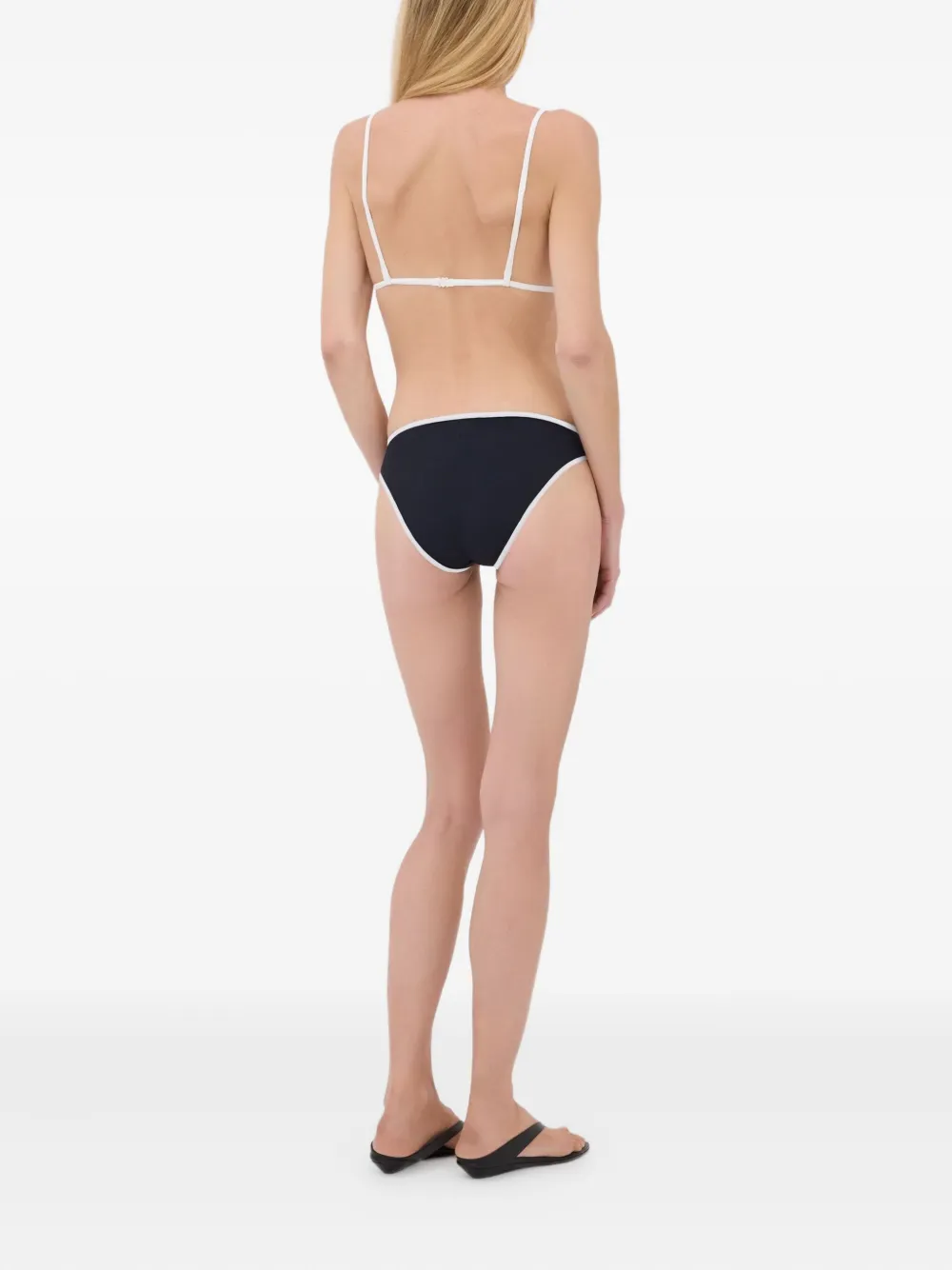 Loulou De Saison Sofia Contrast-trim Bikini Bottoms In Black