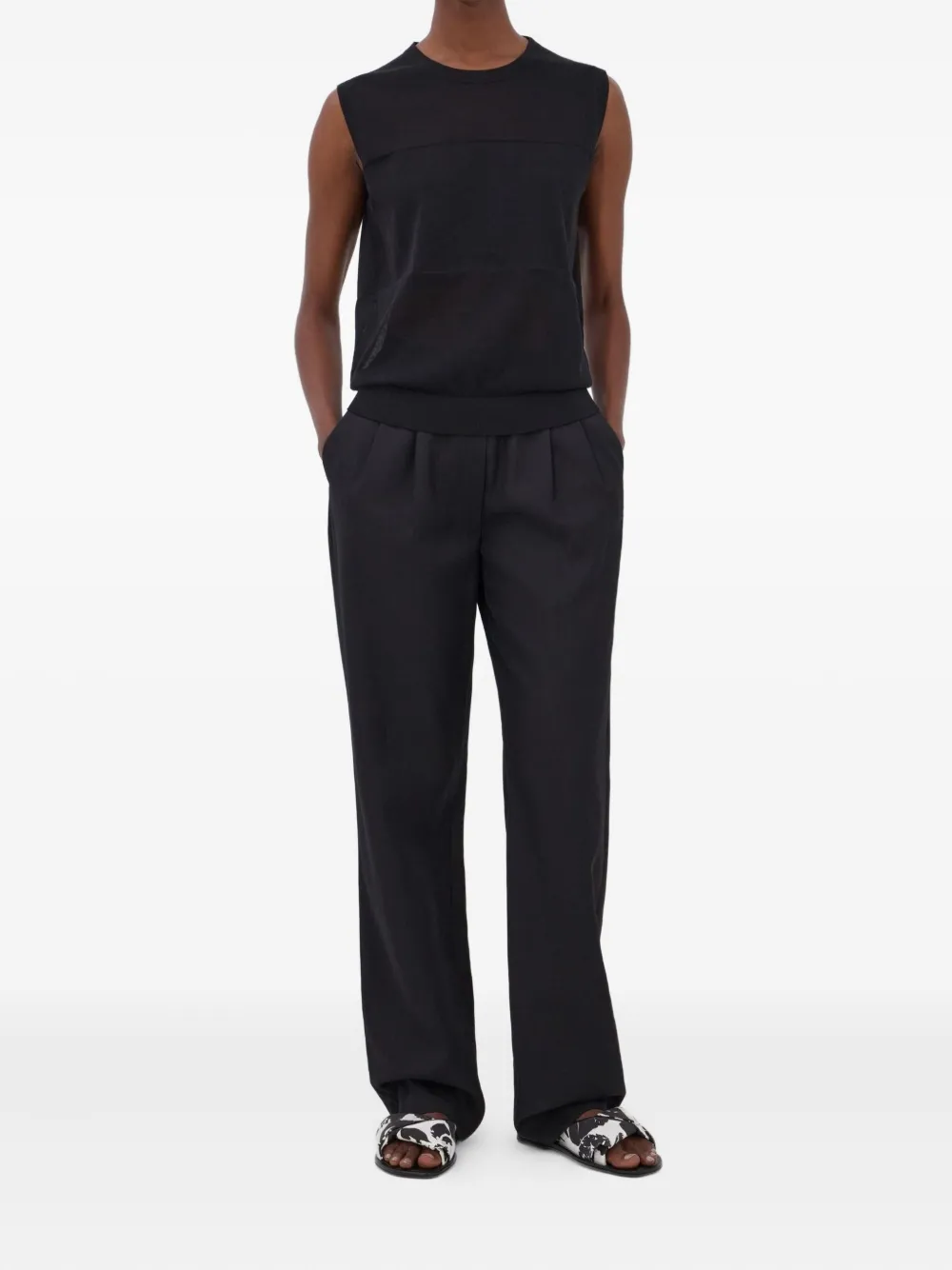 LouLou de Saison Anita mouwloze top - Zwart