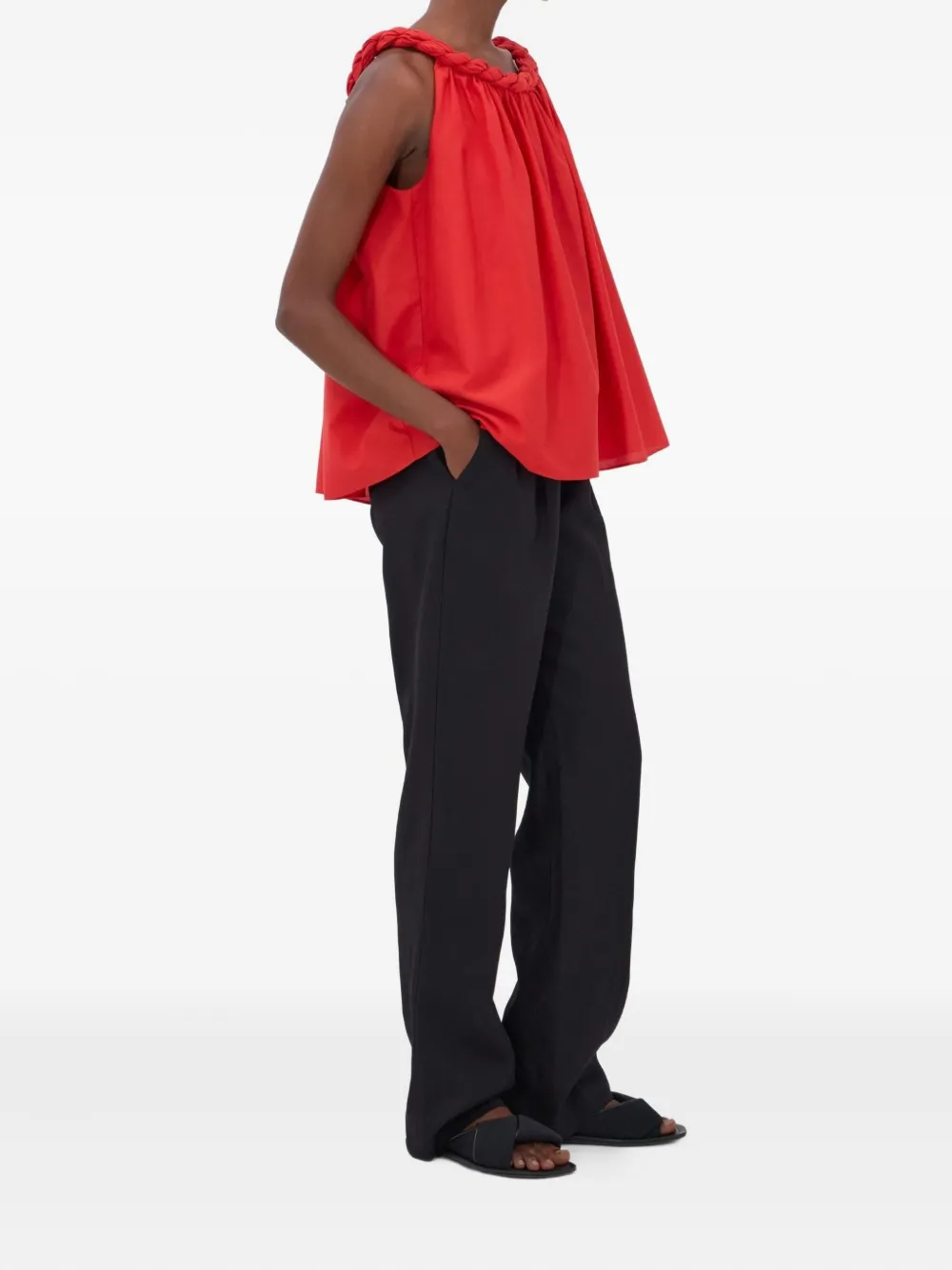 LouLou de Saison Garino top met gedraaide hals Rood