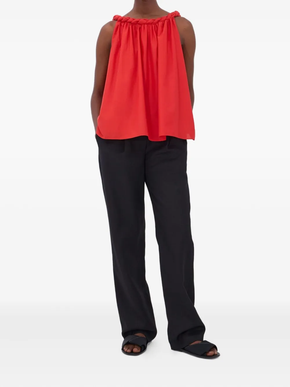LouLou de Saison Garino top met gedraaide hals - Rood