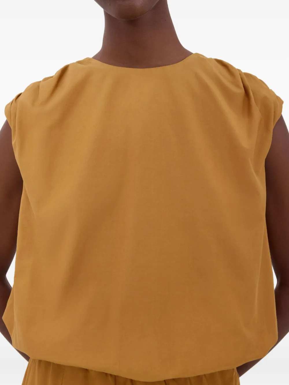 LouLou de Saison Cosma top met gesmockte schouders Geel