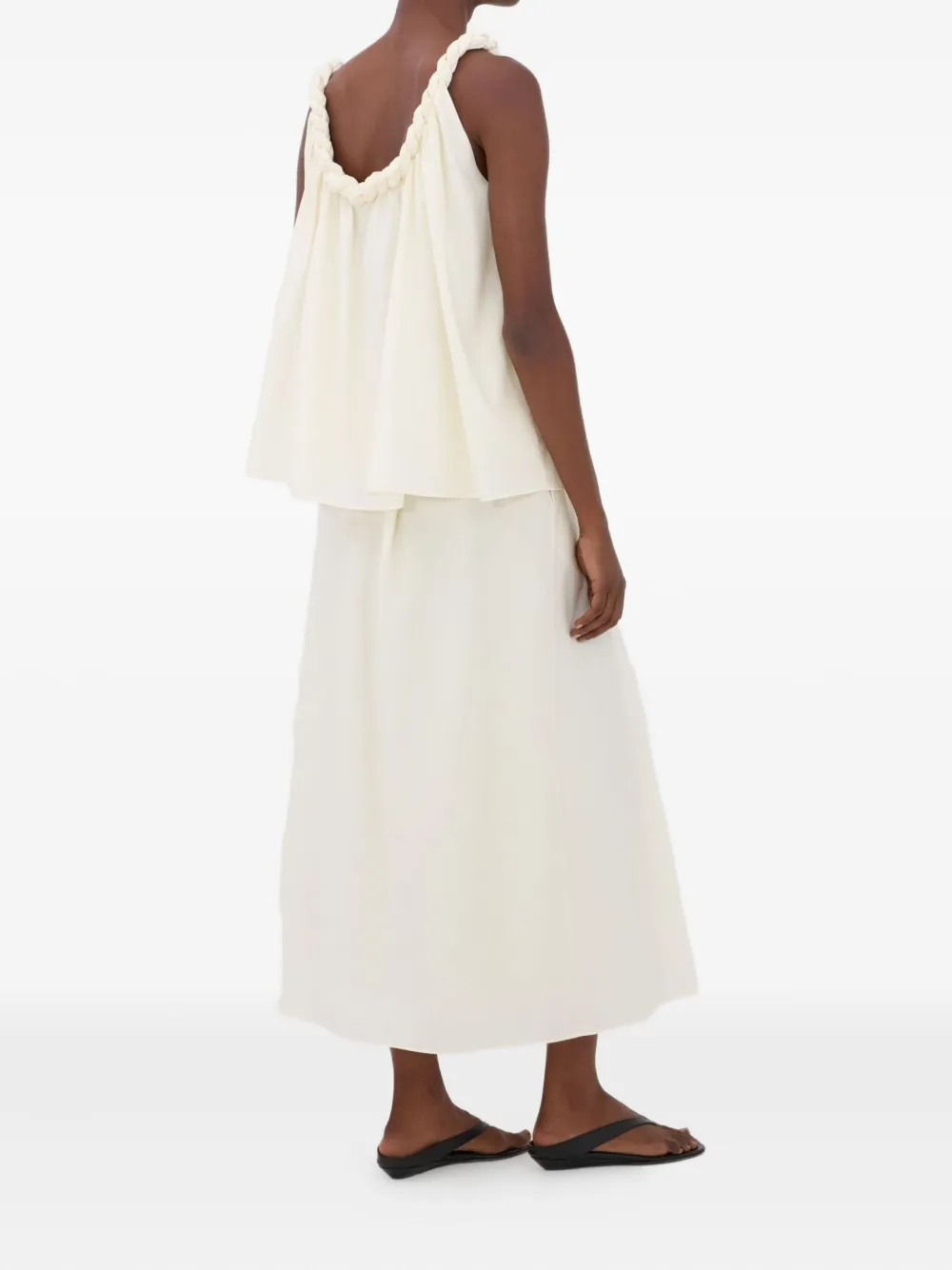 LouLou de Saison Garino voile gathered top Wit