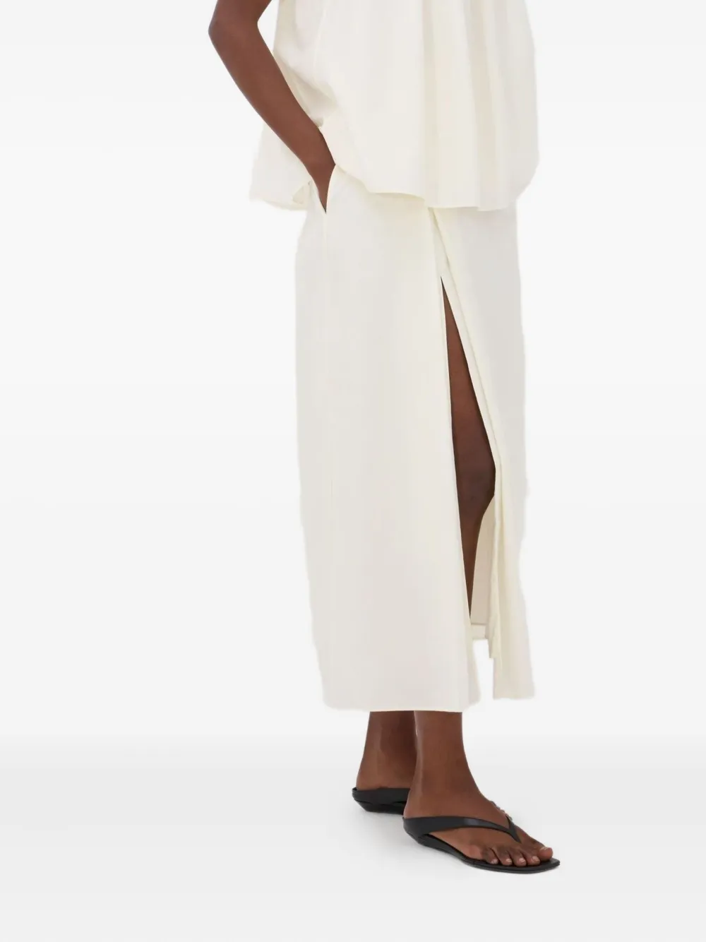 LouLou de Saison Garino voile gathered top Wit