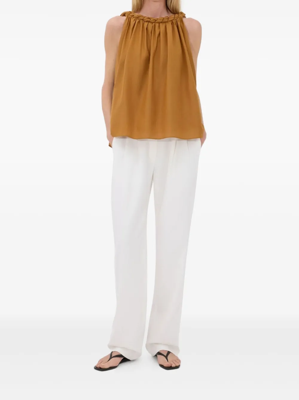 LouLou de Saison Garino braided-neck top - Geel