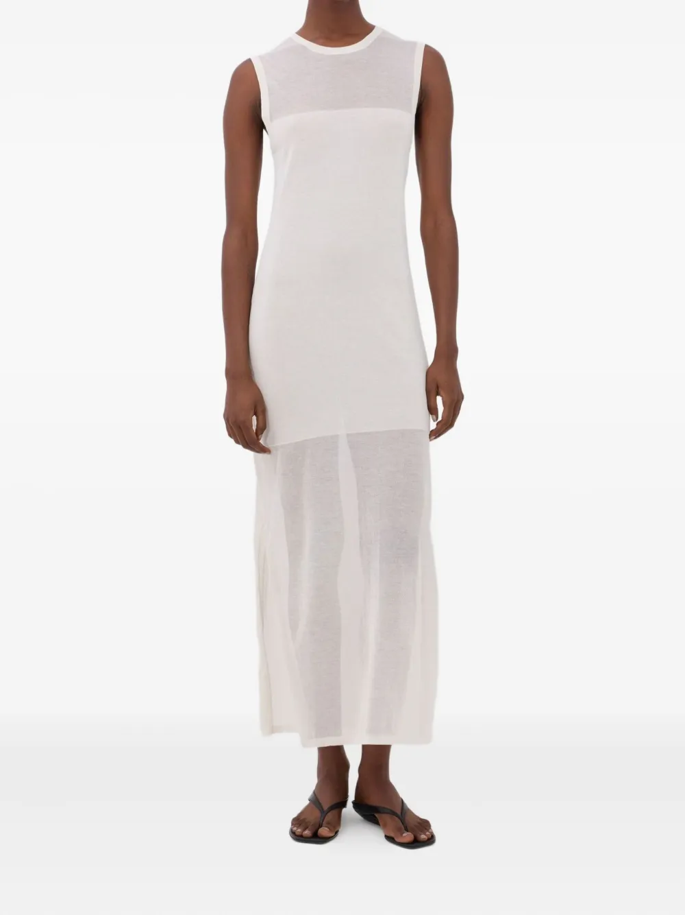 LouLou de Saison Philae midi-jurk met split - Wit