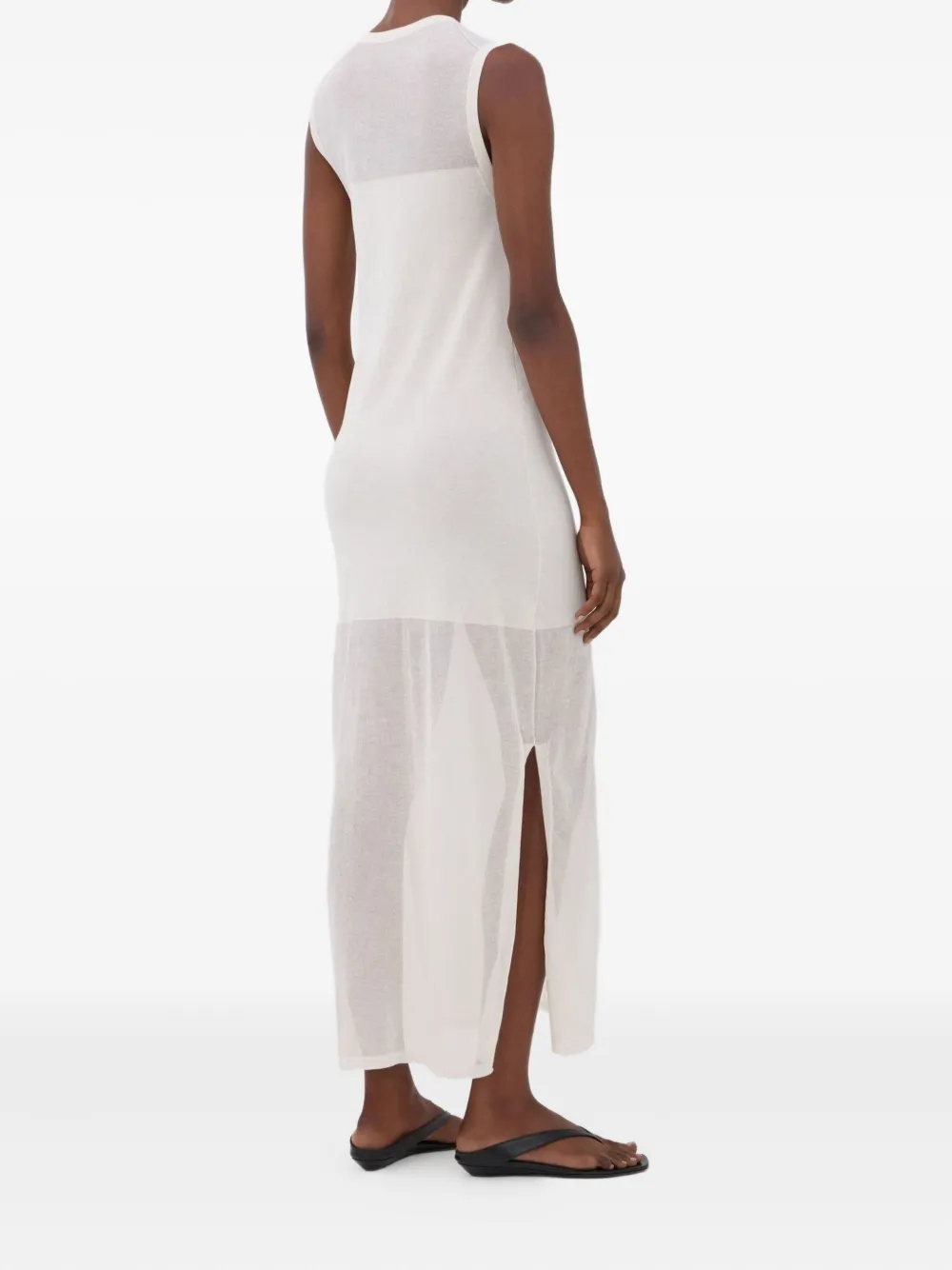 LouLou de Saison Philae midi-jurk met split Wit