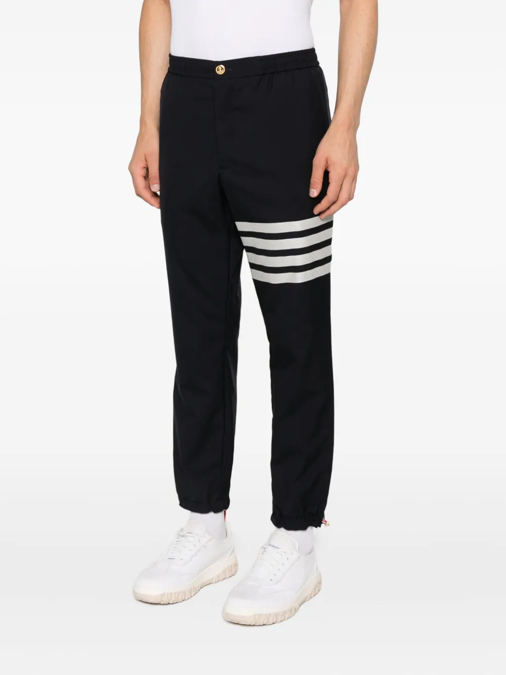 Thom Browne four-stripe wool track pants Blauw