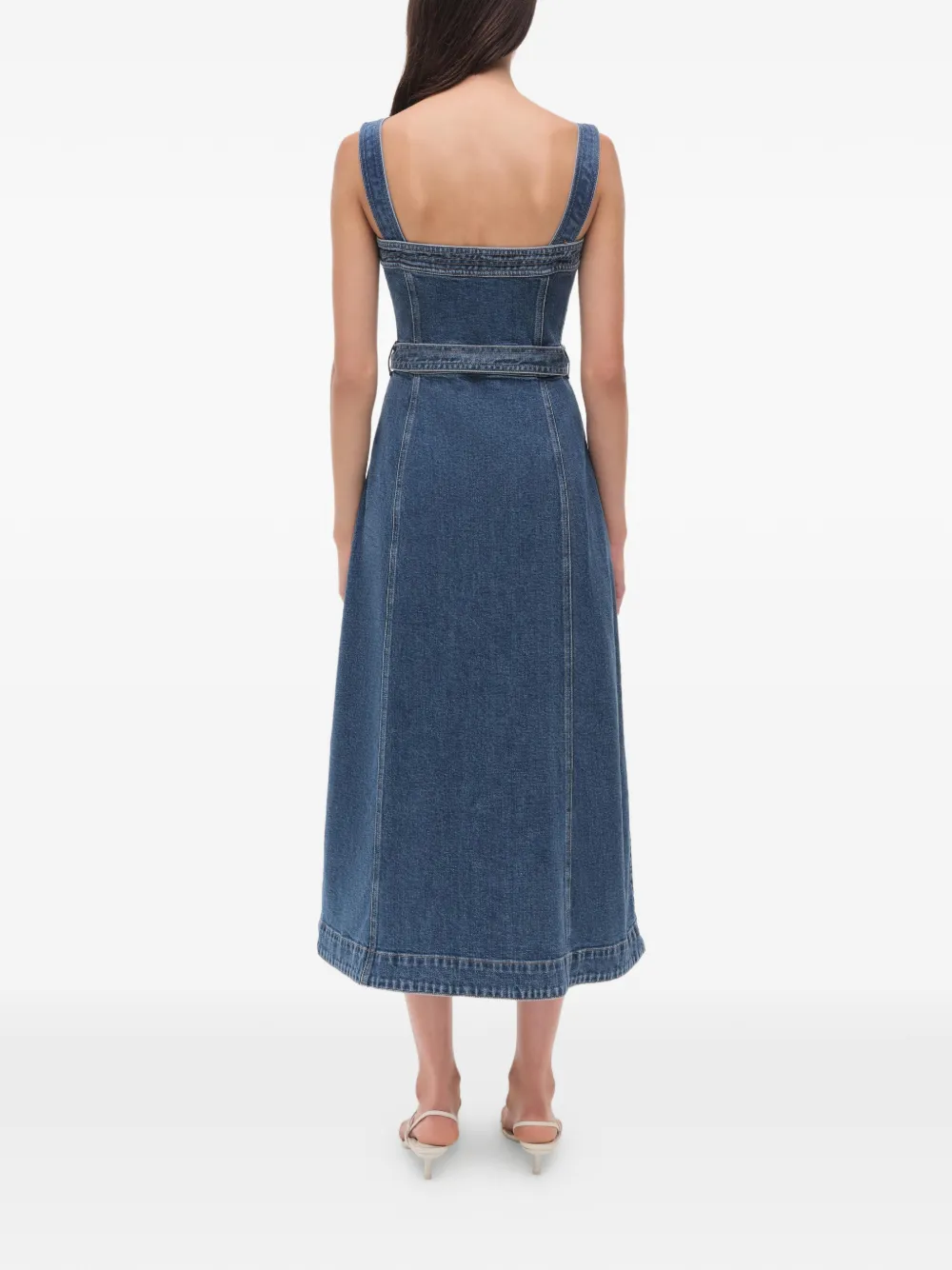 Simkhai Alba midi-jurk met ceintuur en knopen Blauw