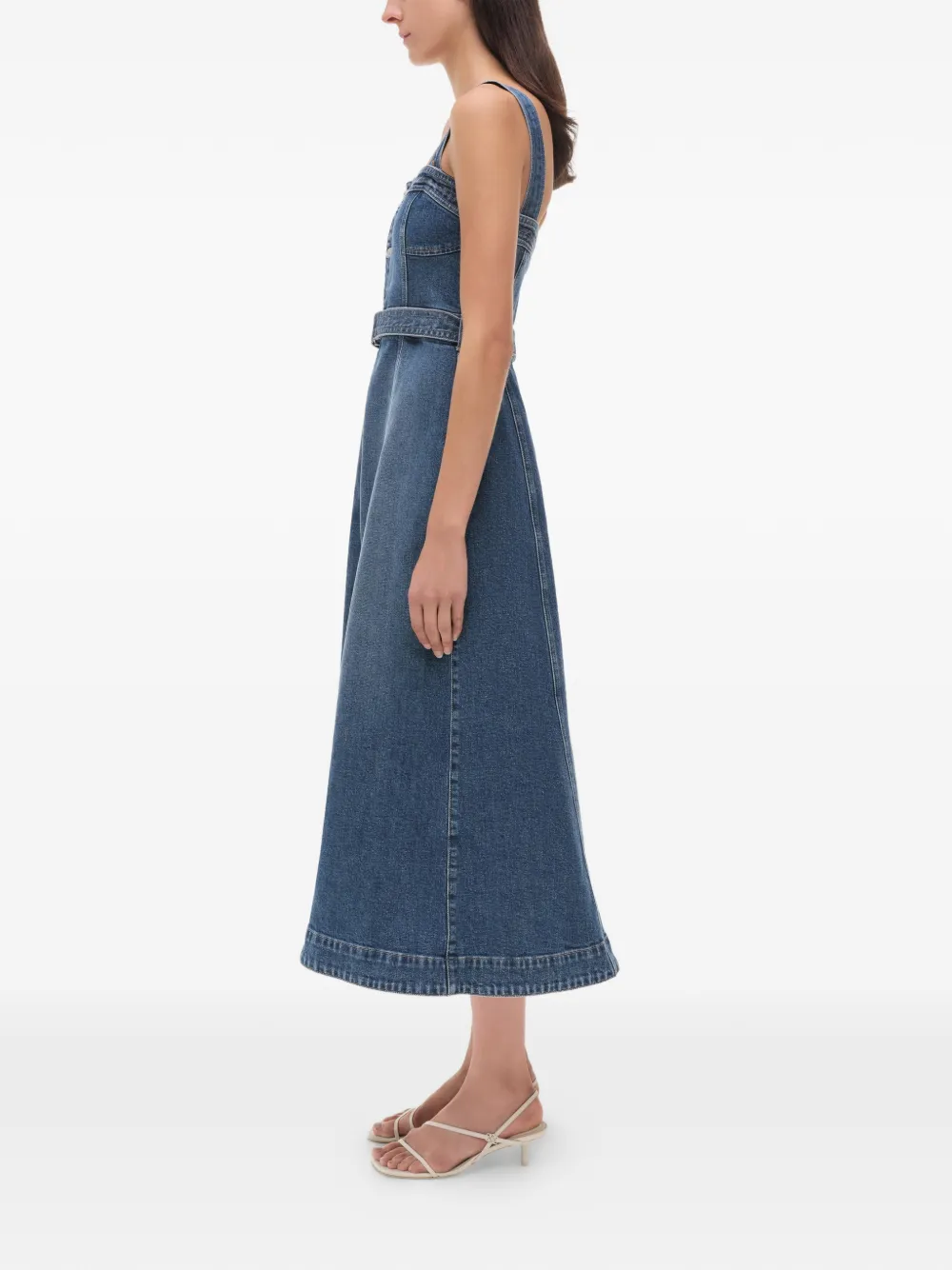 Simkhai Alba midi-jurk met ceintuur en knopen Blauw