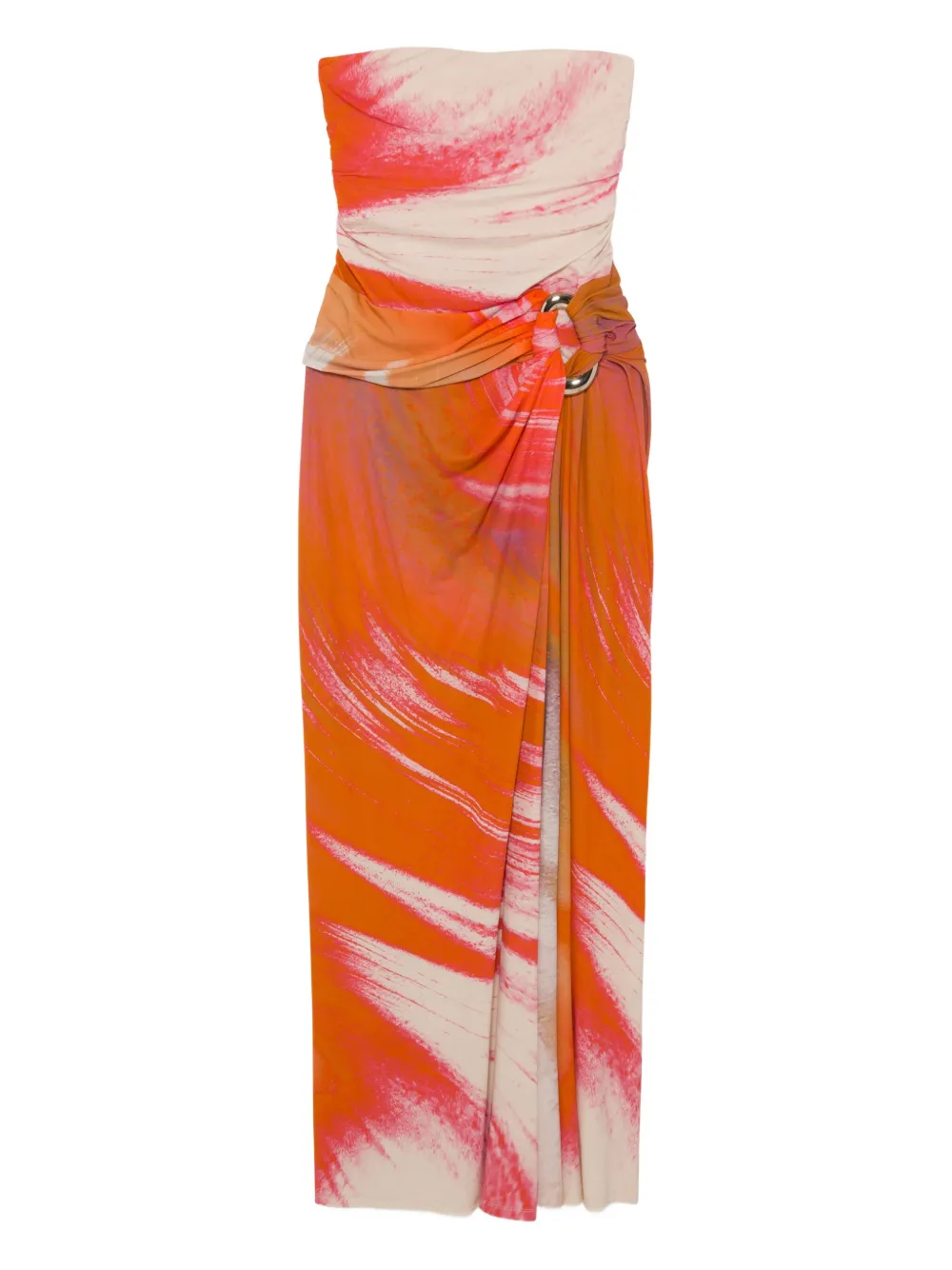 Simkhai marble-print strapless top | Orange | Image 1