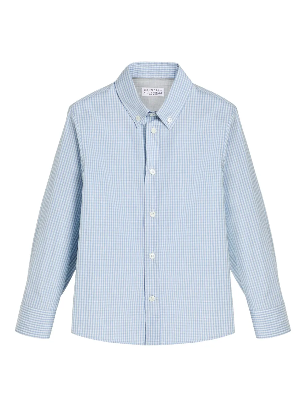 Brunello Cucinelli Kids checked shirt Blauw