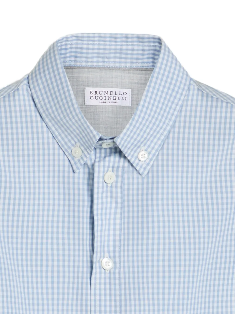 Brunello Cucinelli Kids checked shirt Blauw