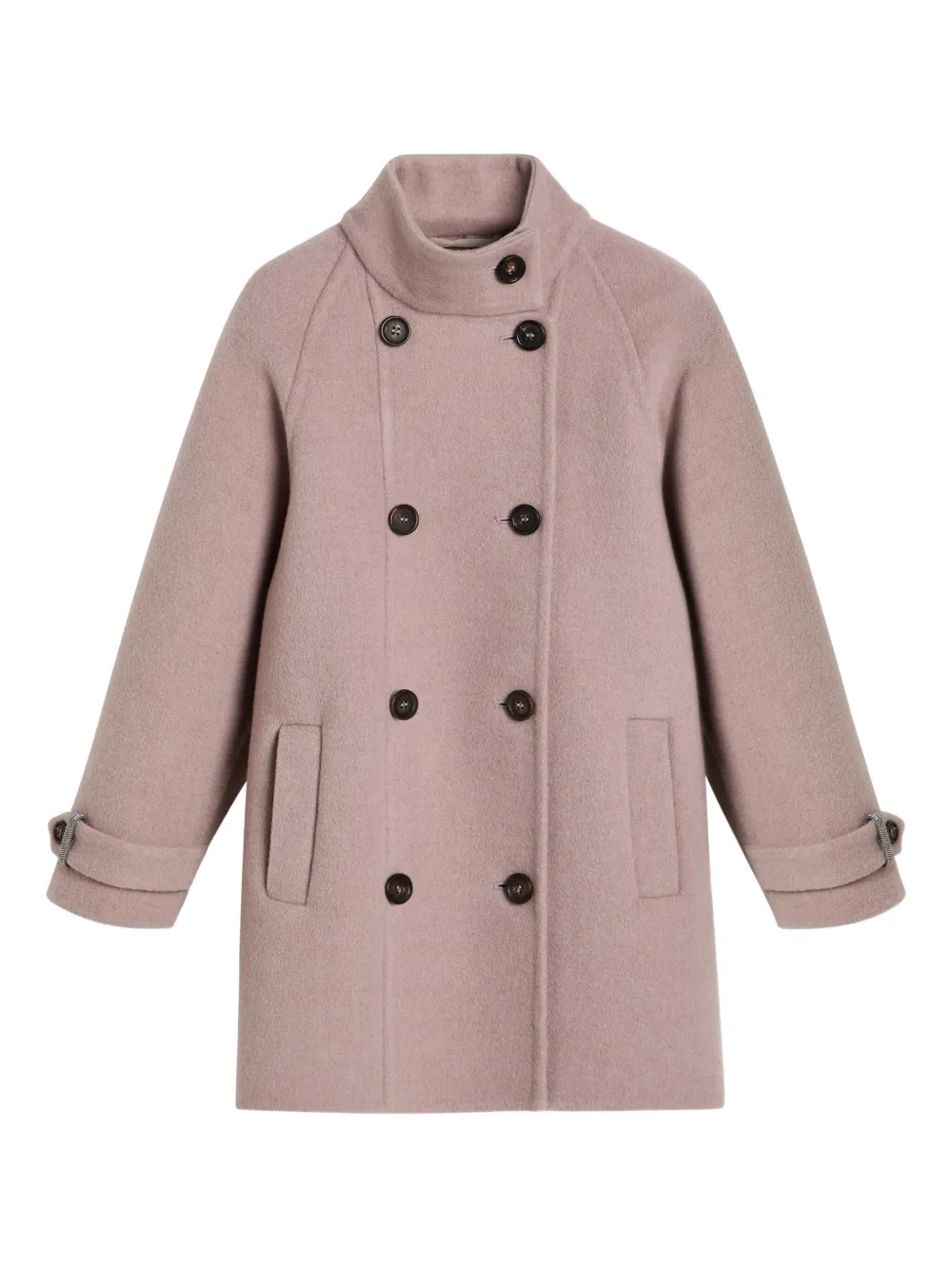 Brunello Cucinelli Kids wool double-breasted coat Roze