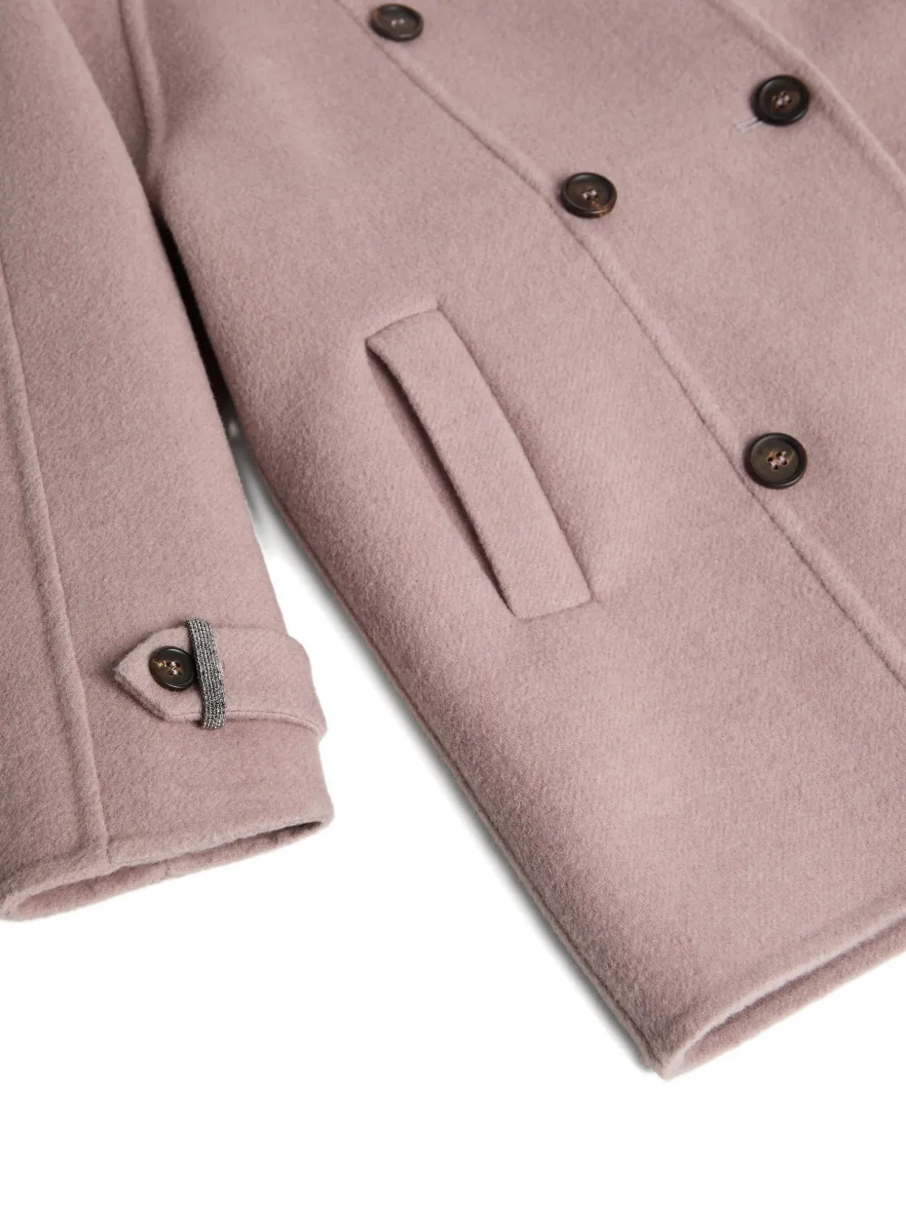 Brunello Cucinelli Kids wool double-breasted coat Roze