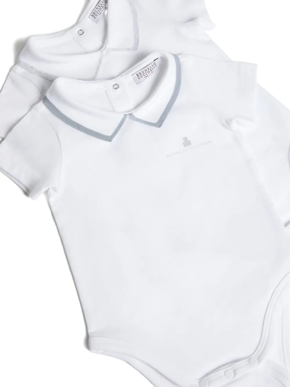  Brunello Cucinelli Kids Baby Bernie 2-piece Bodysuit Set - Sky Blue 
