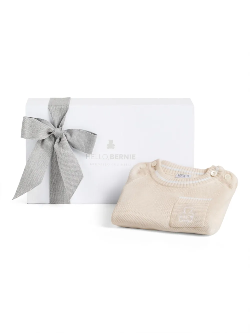 Brunello Cucinelli Kids Romper met Bernie-patroon Beige