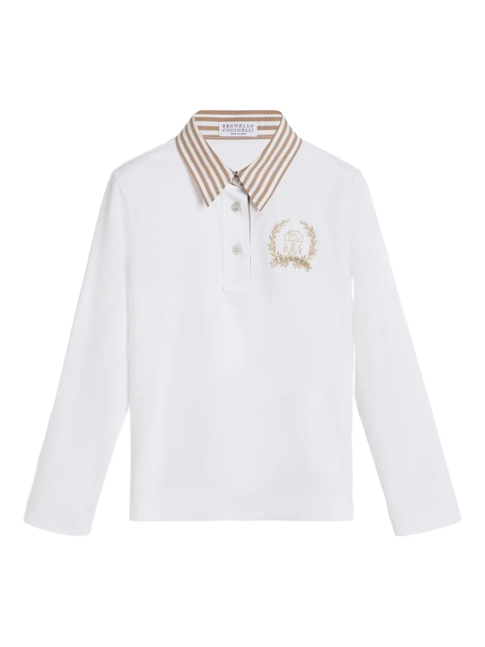 Brunello Cucinelli Kids jersey polo shirt Wit