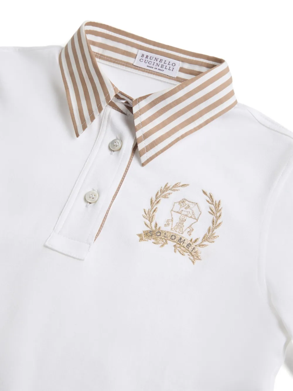 Brunello Cucinelli Kids jersey polo shirt Wit