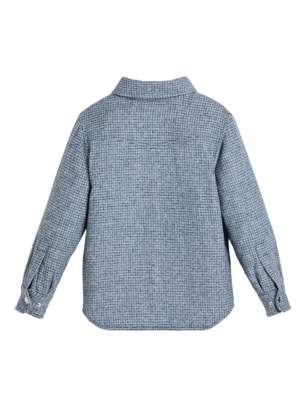 Brunello Cucinelli Kids checked shirt jacket Blauw
