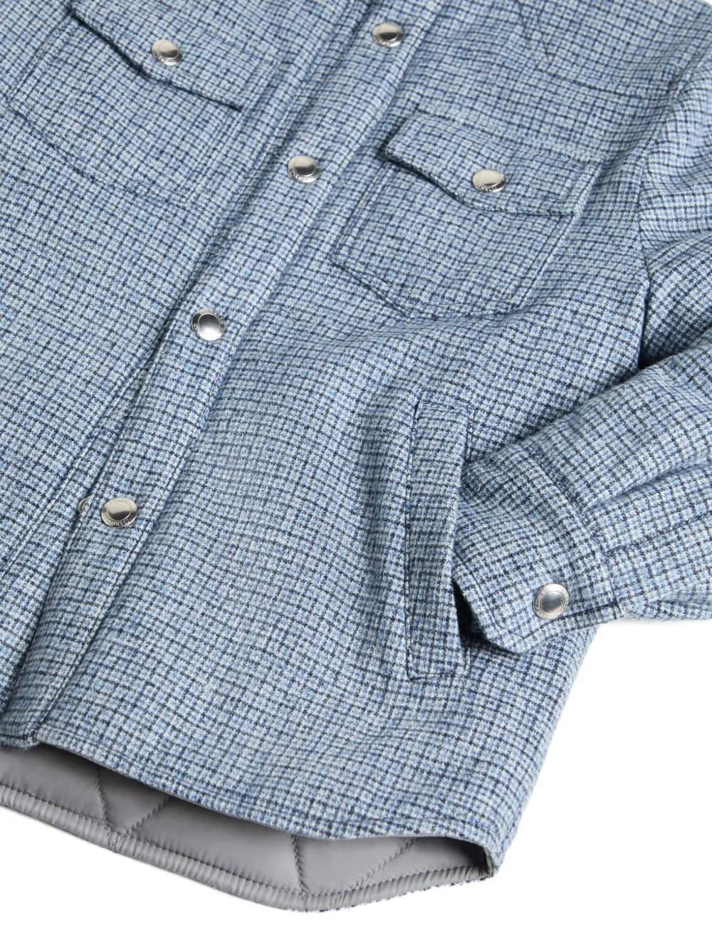 Brunello Cucinelli Kids checked shirt jacket Blauw