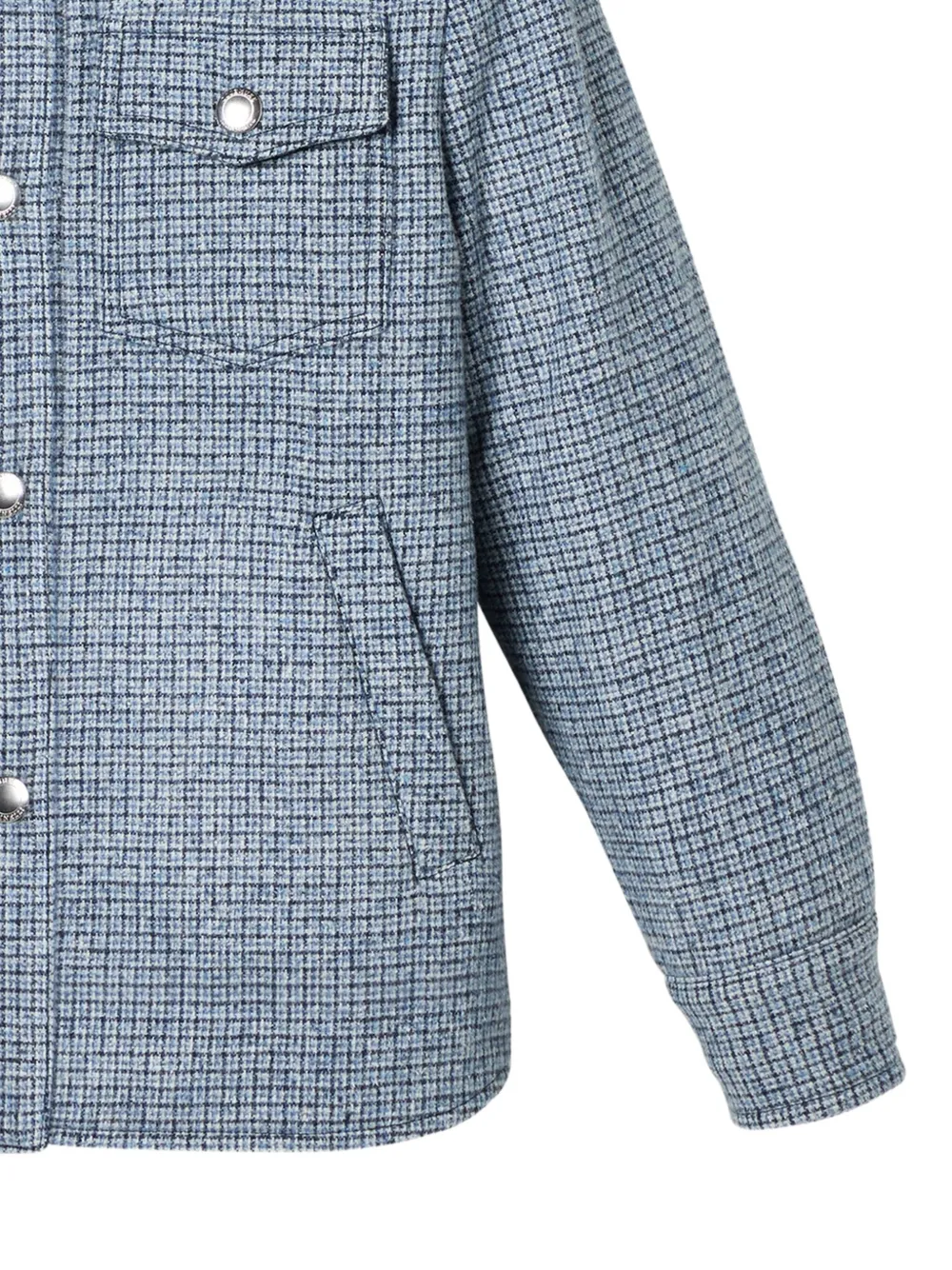 Brunello Cucinelli Kids checked shirt jacket Blauw