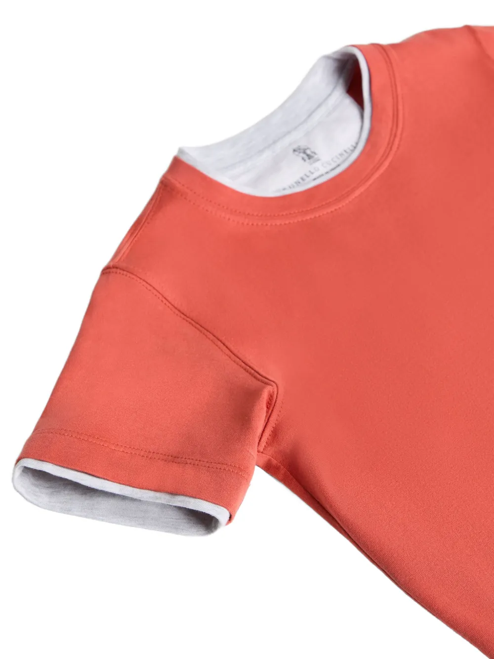 Brunello Cucinelli Kids layering T-shirt Oranje
