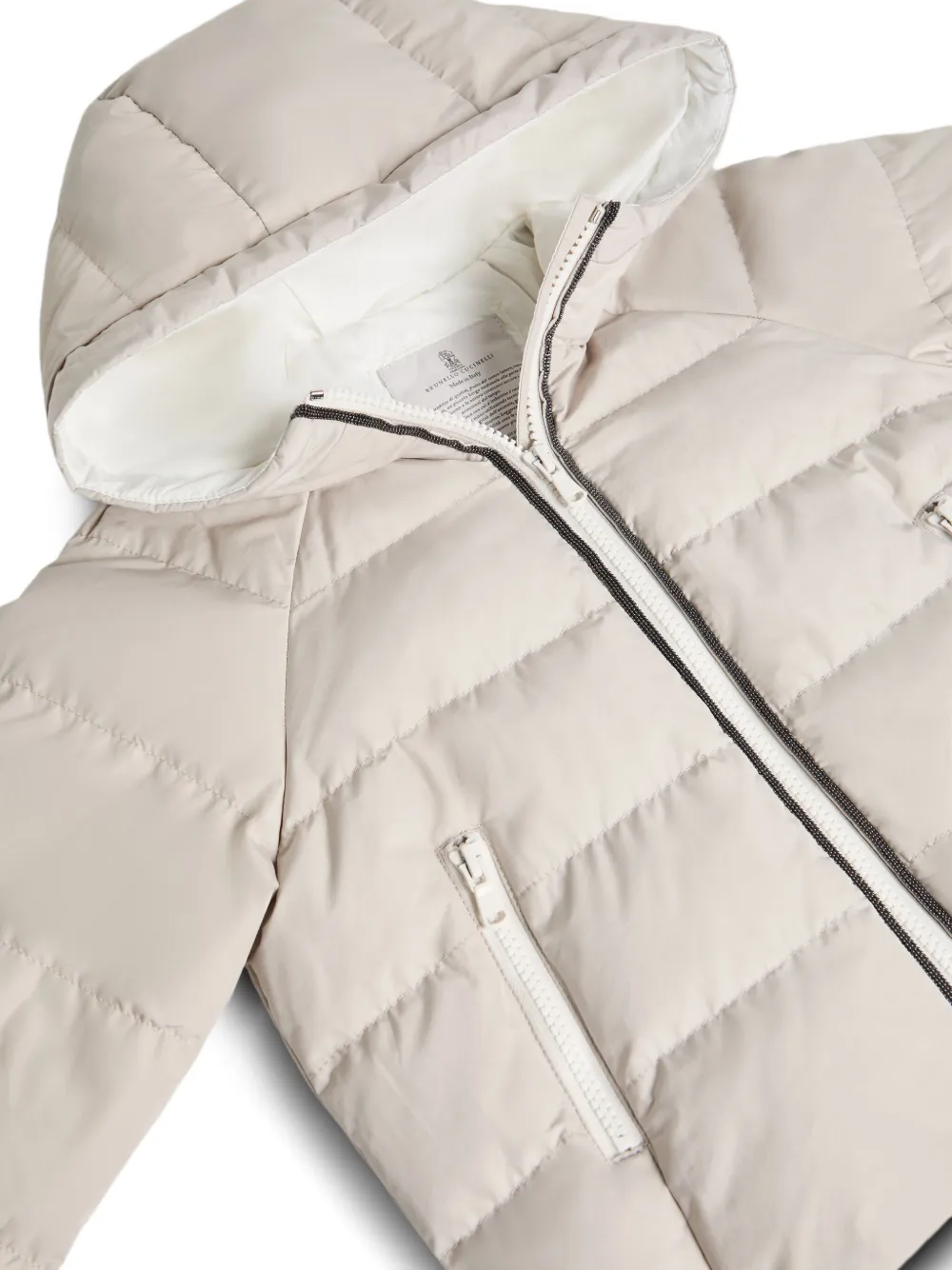 Brunello Cucinelli Kids water-resistant puffer jacket Beige