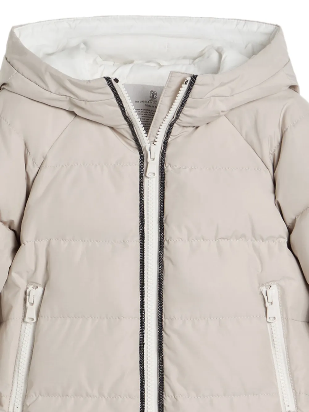 Brunello Cucinelli Kids water-resistant puffer jacket Beige