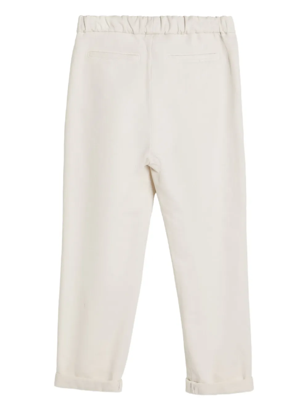 Brunello Cucinelli Kids cotton drawstring trousers Beige