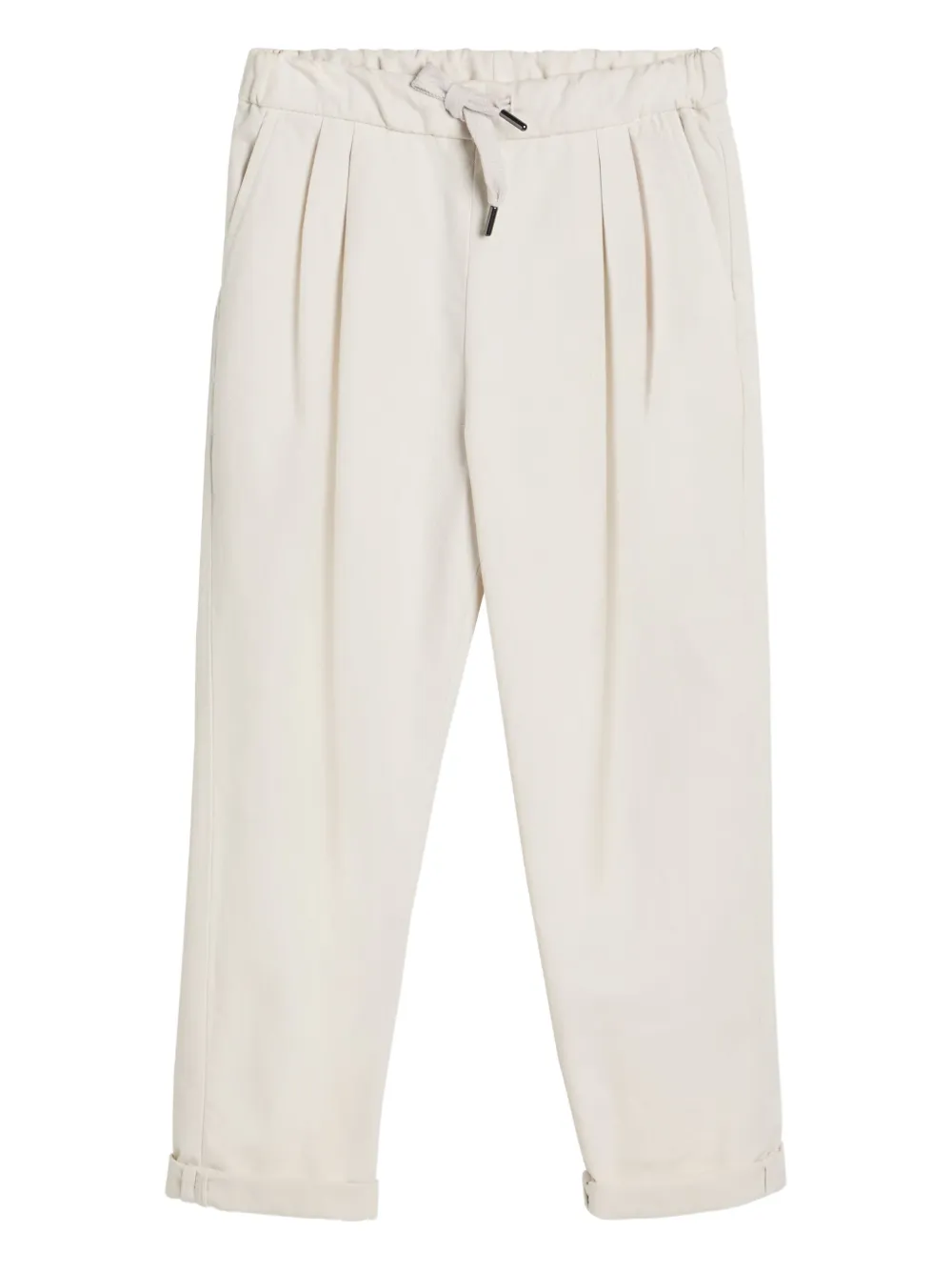Brunello Cucinelli Kids cotton drawstring trousers Beige