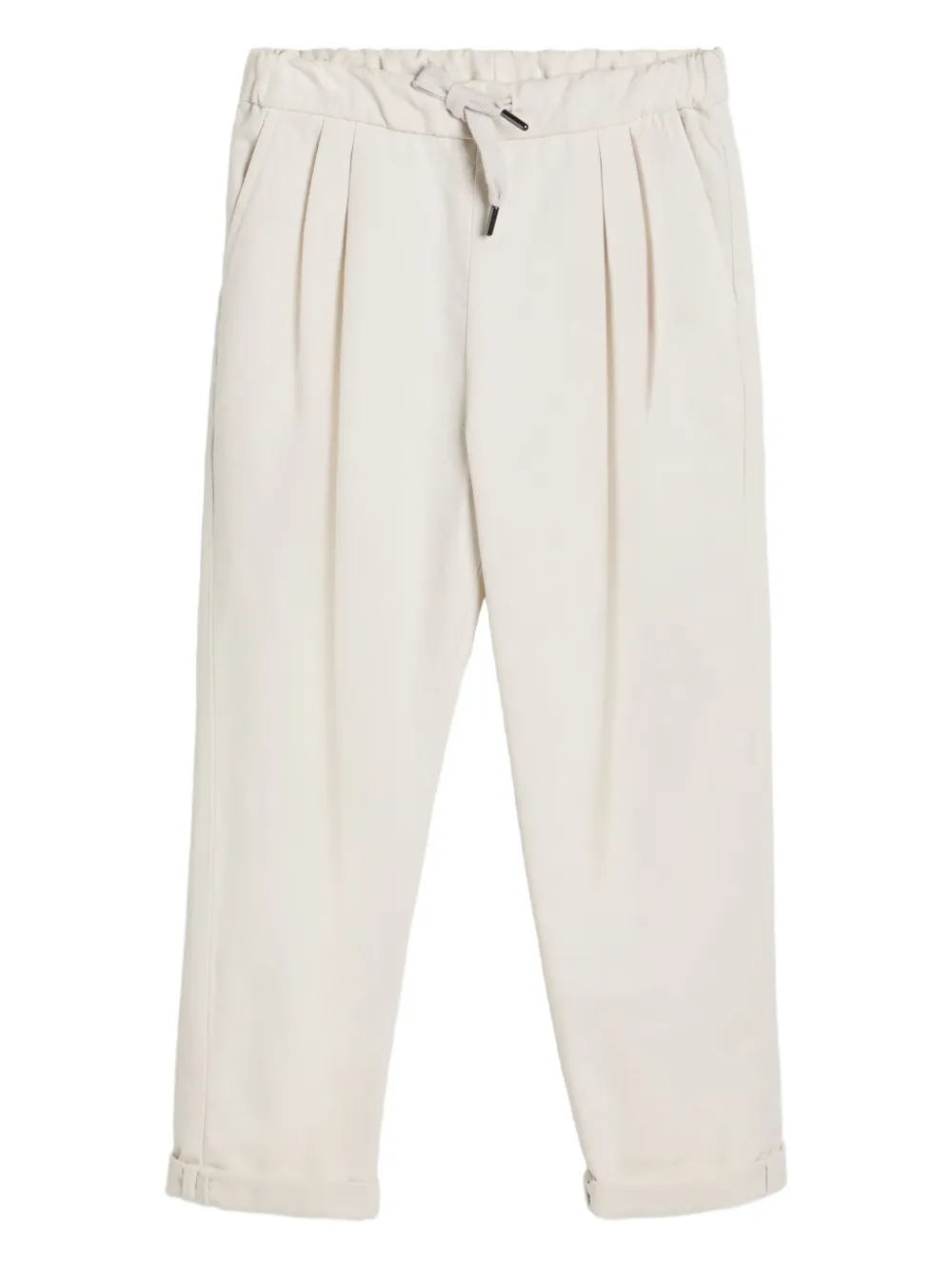 Brunello Cucinelli Kids cotton drawstring trousers Beige
