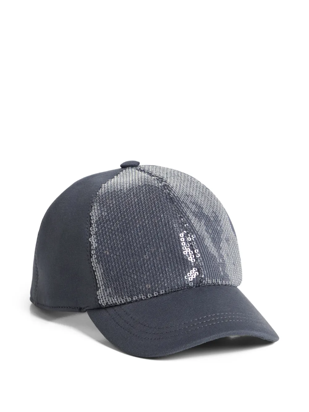 Brunello Cucinelli Kids sequin-embellished baseball cap Blauw