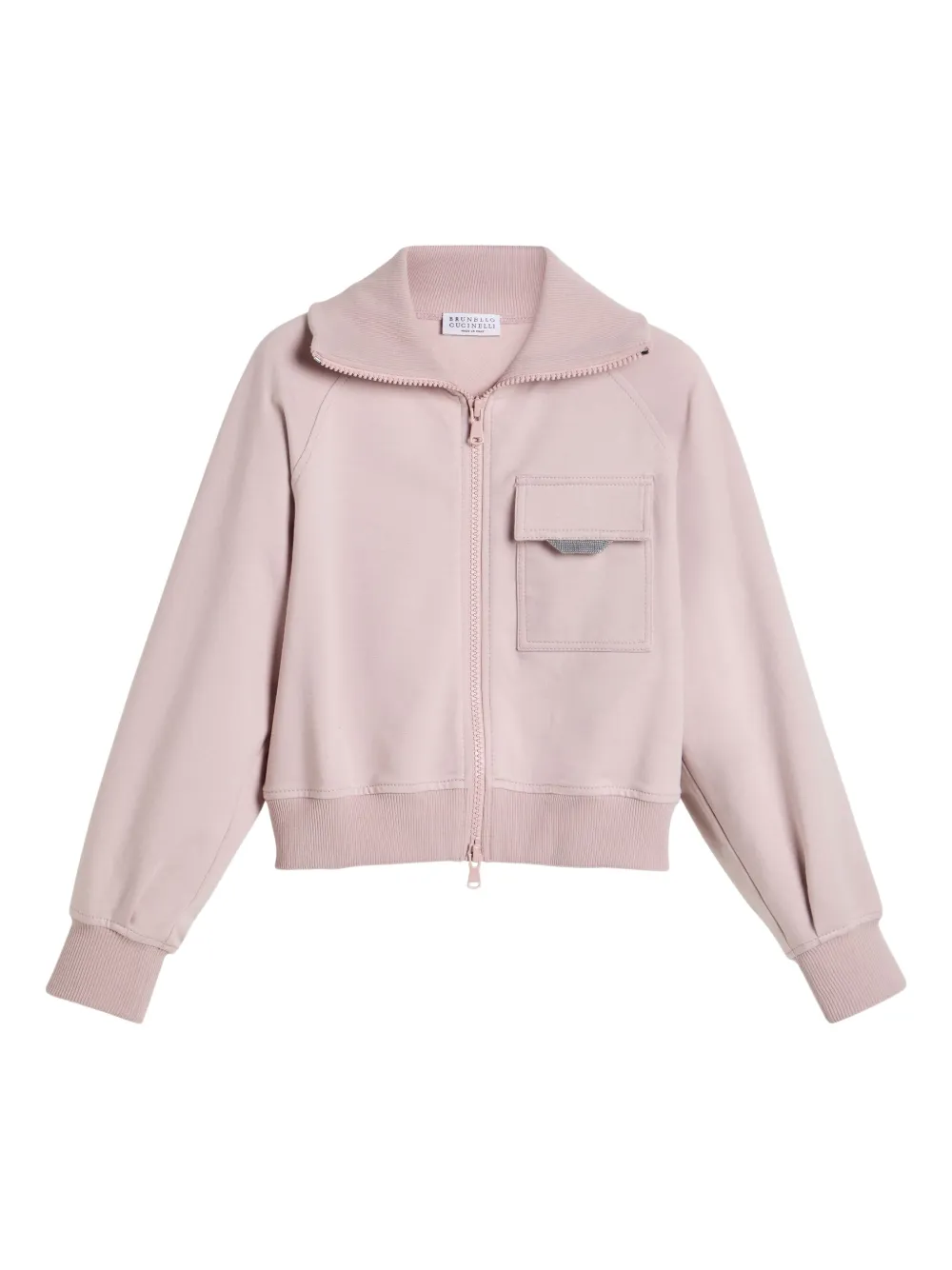 Brunello Cucinelli Kids two-way zip-fastening sweatshirt Roze