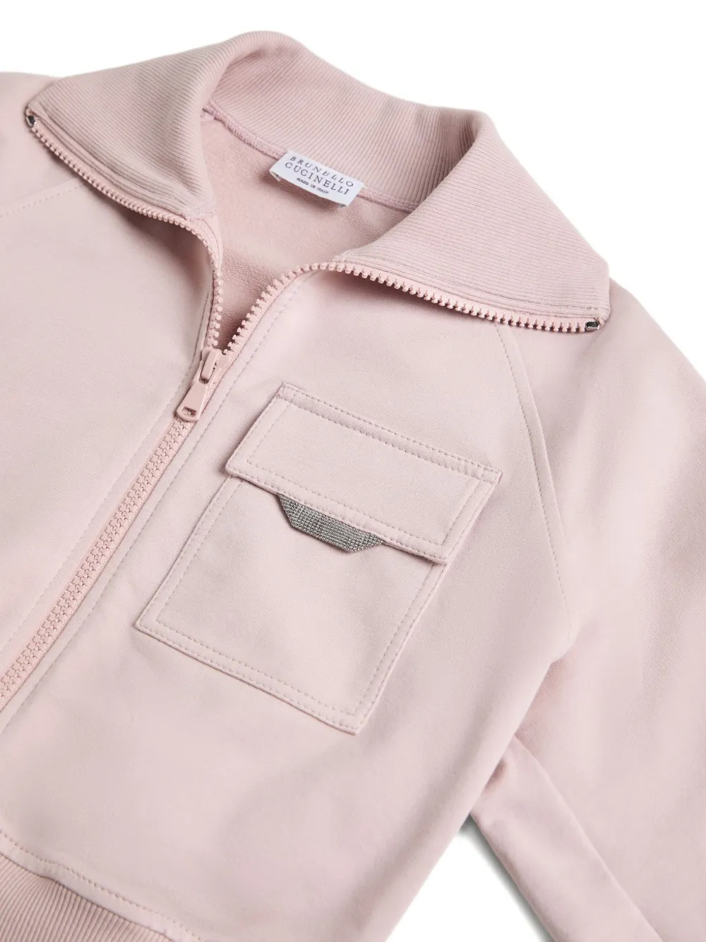 Brunello Cucinelli Kids two-way zip-fastening sweatshirt Roze