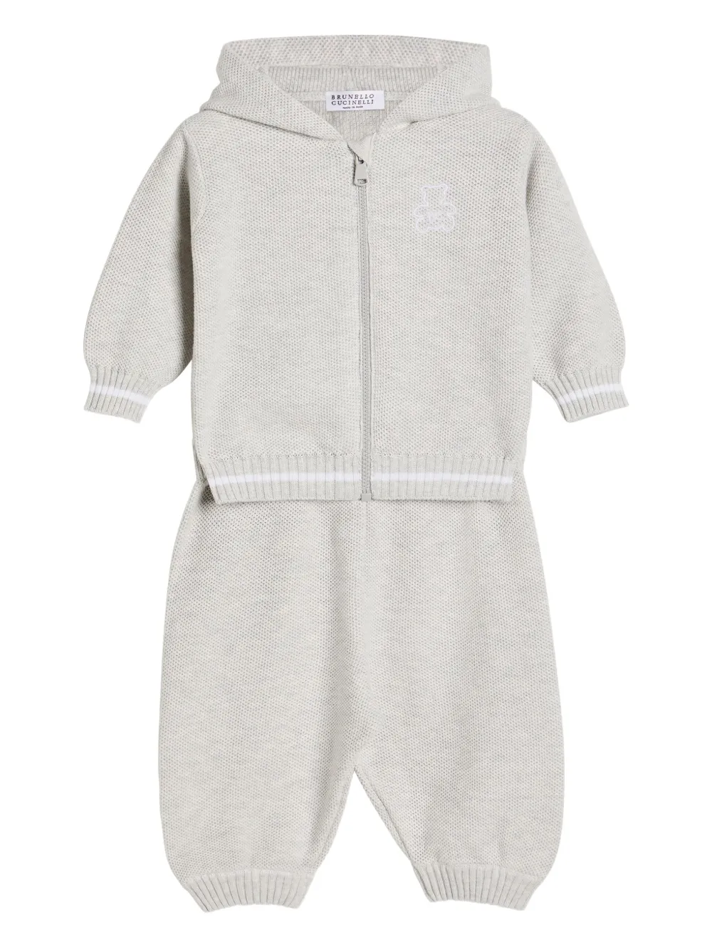 Brunello Cucinelli Kids Baby Bernie knit coordinated set Grijs