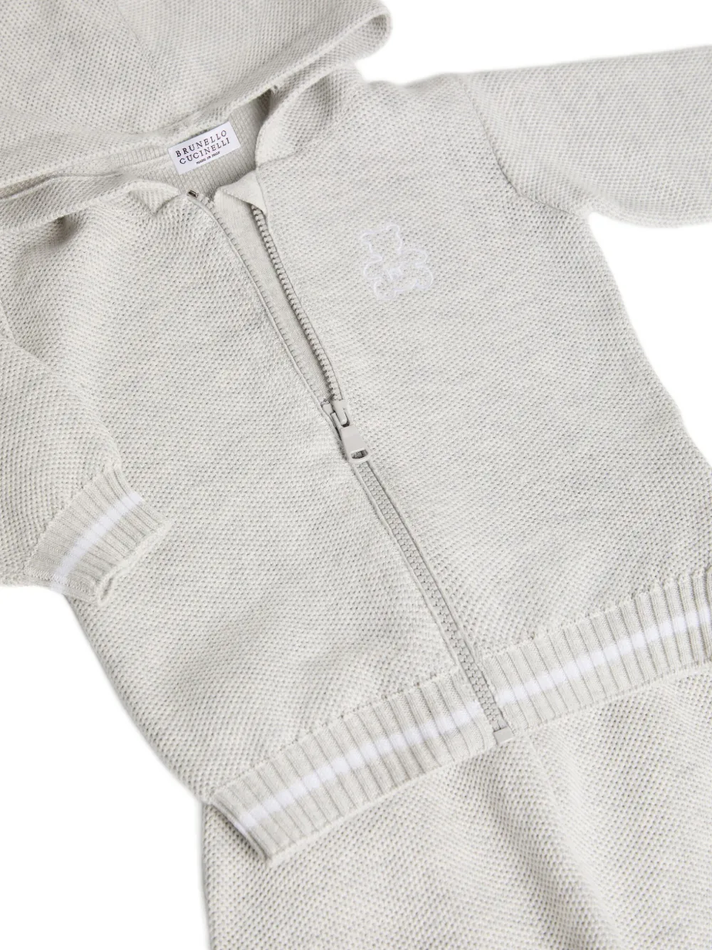 Brunello Cucinelli Kids Baby Bernie knit coordinated set Grijs